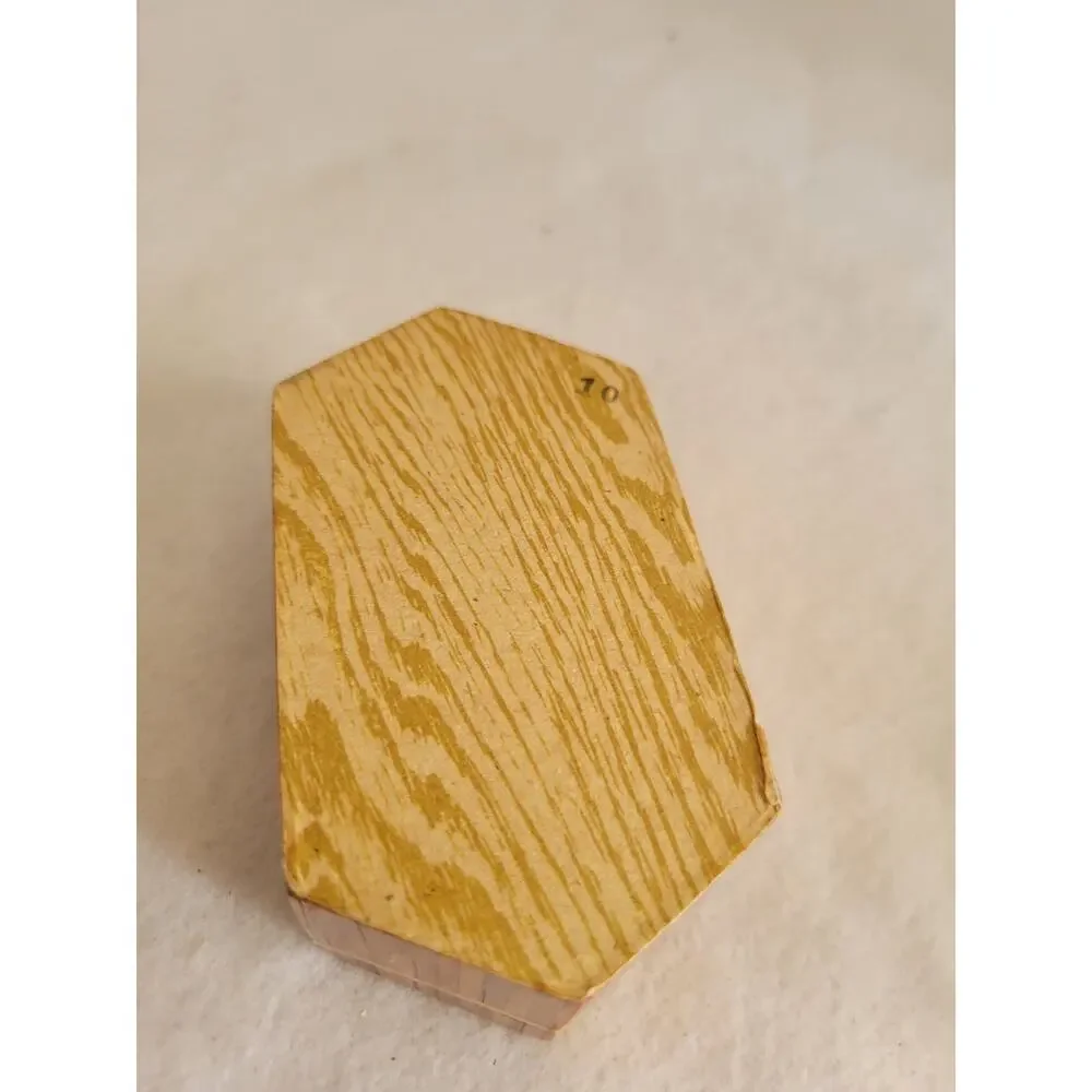 Vintage Octagon Wood Inlay Jewelry‎ Trinket Box Geometric Mosaic Pattern